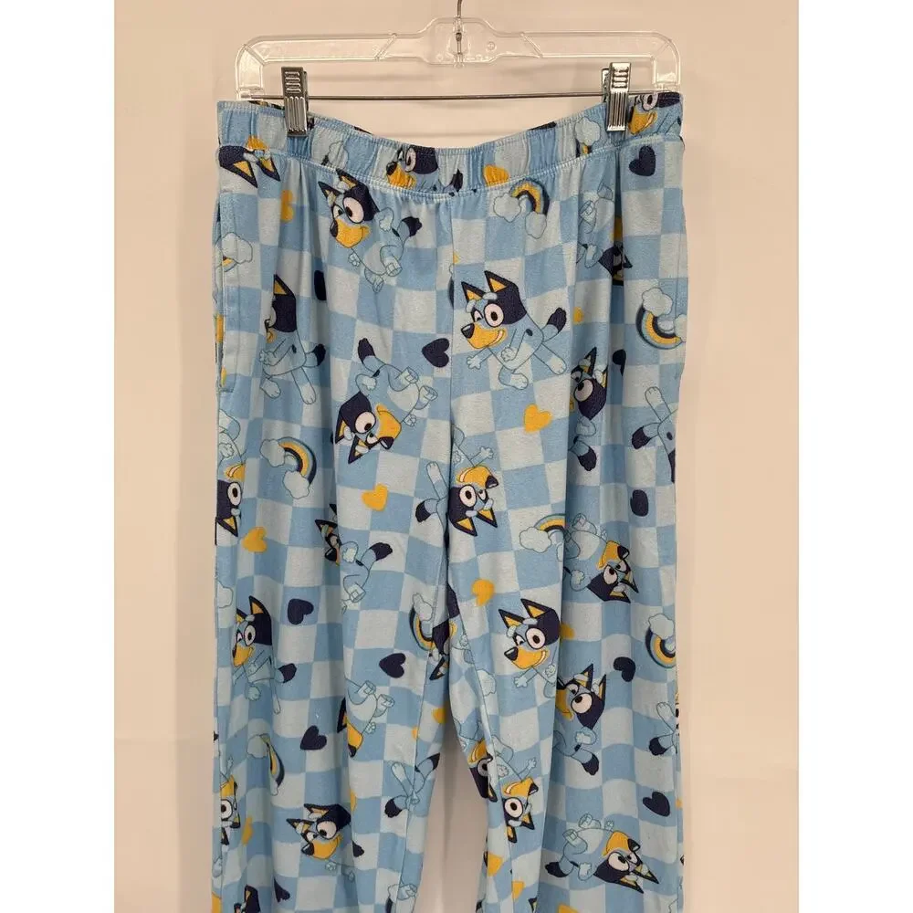 Bluey Cartoon Bandit Blue Elastic Waist Lounge Pants Women's L 12/14